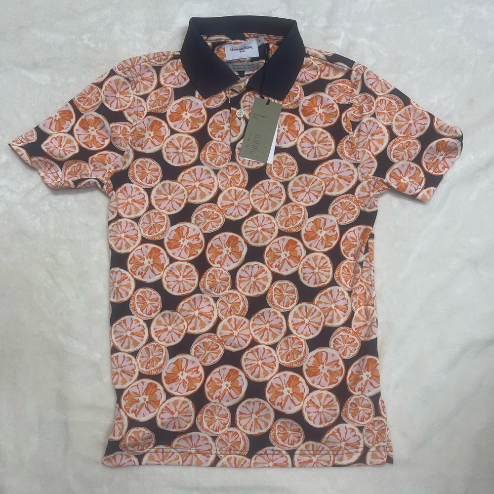 Goodfellow & Co Orange Slices Polo Standard Fit Men’s Size Small NWT